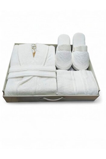 Özdilek Colourist Şalyaka Bathrobe + Head Towel + Slippers - Size L