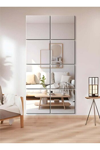 Taimi Full Length Wall Mirror Tiles-30X30CM 8Pcs Frameless Set for Make Up,Living Room,Entrance,Gym