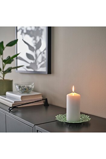 IKEA SILKESTRÄD Candle dish, light green, 18 cm