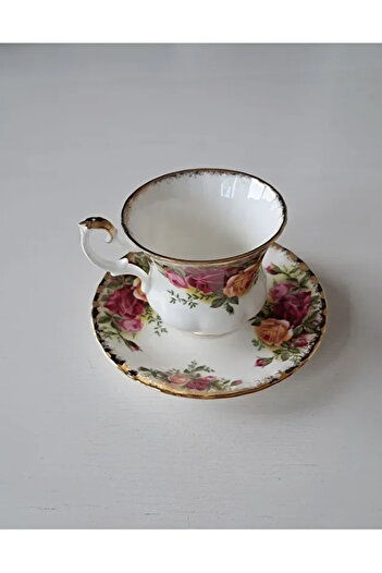 Royal Albert Old Country Roses Bone China Antique Porcelain Double Coffee Cup 2 Pieces 120 ml