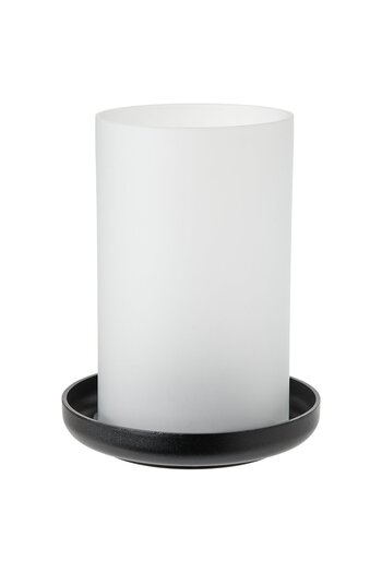 IKEA HEDERVÄRD Lantern, frosted glass/black, 22 cm