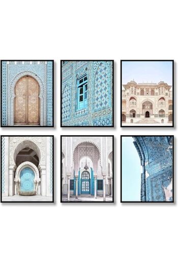 Today Idea Moroccan Architectural Art Set of 6 Posters