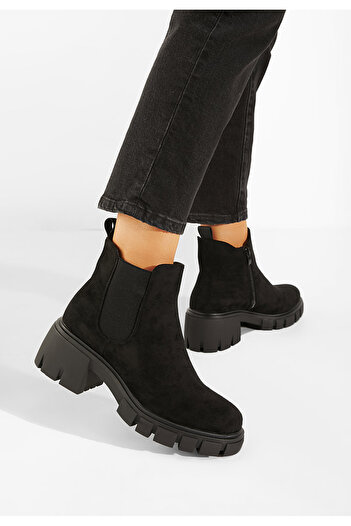 B T Shoes Γυναικεία μποτάκια Μαύρα Alyona