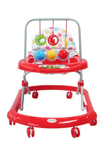 Fun Moment Adjustable Height Foldable Baby Walker 6-18 Months Red