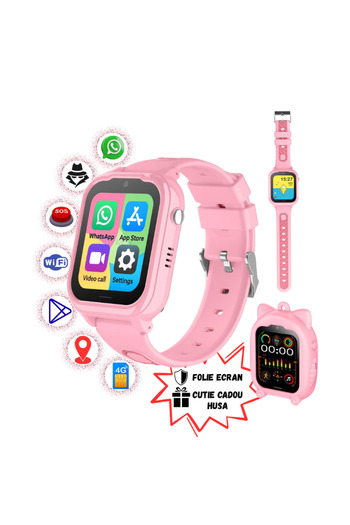 gitech Smartwatch for Kids 4G with SIM Slot, GPS, WhatsApp, Spy Mode, SMS, SOS Button, Camera, GITECH® G28