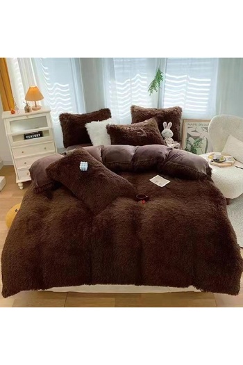 CHIRASO CHIRASO Bedding, FLUFFY Cocolino Fur, Bed Sheet 220x240cm, Duvet Cover 200x230cm, 2 Pillowcases