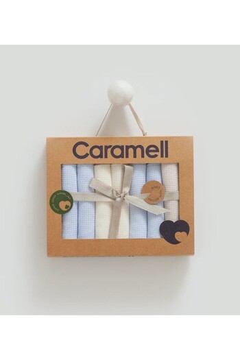 Caramell Pack of 7 Baby Wipes 100% Cotton Combed Baby Mouth Wipes Gift 20X20 cm