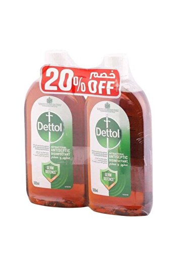 Dettol Original Anti-Bacterial Antiseptic Disinfectants, 1 Liter × 2 YELLOW