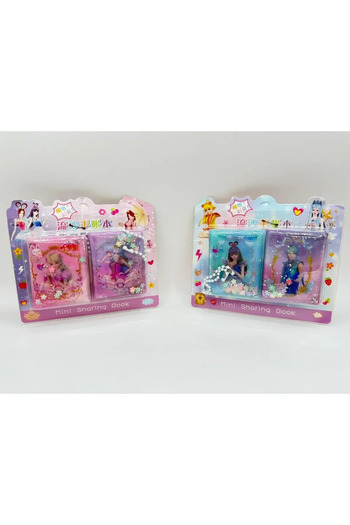 KATREMİA 4 Pieces (2X2 Li) Mini 24 Pages Water Glitter Cover Cute Girls Sticker Notebook 6X3