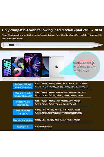 genernic Stylus Pen for iPad 9th&10th Gen, Apple Pencil 2nd Generation, 2X Fast Charge Apple Pen for iPad 201