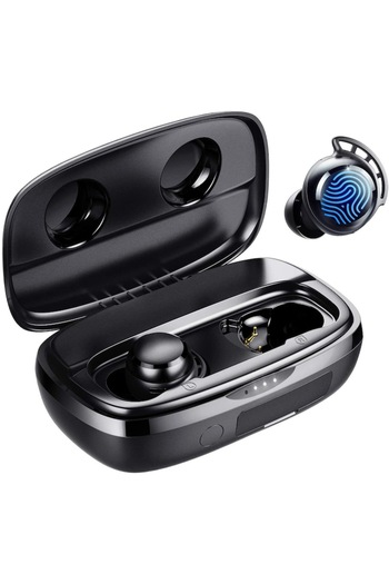 Tribit FlyBuds 3 Wireless Earbuds, 100 Hours Battery Life, Waterproof, Bluetooth 5.0, USB-C, Built-i
