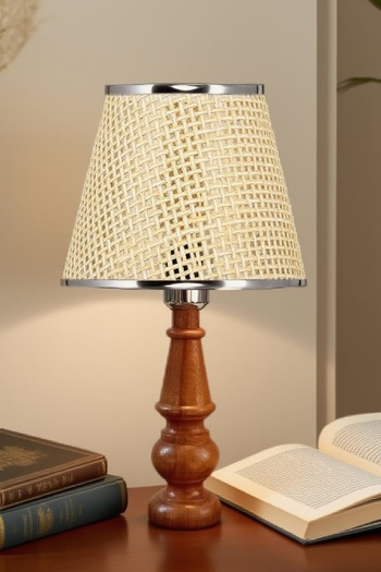 571 Store Decorative Lampshade Table Lamp Lighting Lamp with Wooden Body and Fabric Headboard