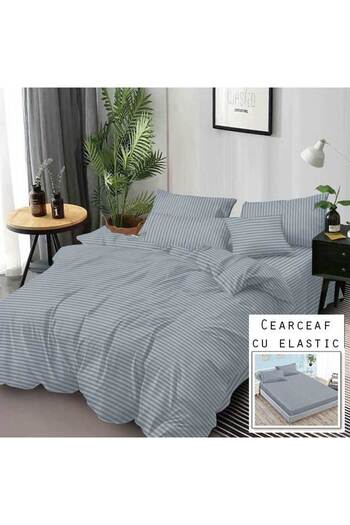Patul Damask Linen, Sulphur, Double Bed, 2 Persons, Fitted Sheet, 6 Pieces