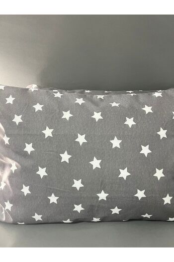 çeyizline Set of 2 Anthracite Star Patterned Pillowcases 50X70 cm