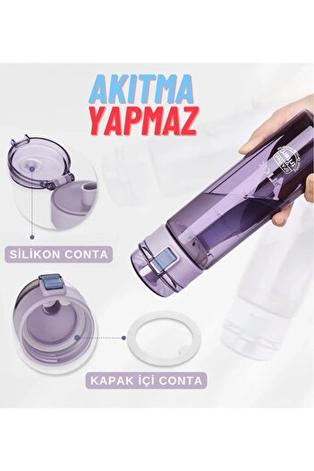 tüftürük TKK 550ml Tritan Water Bottle with Strawless Comfortable Drinking Lockable Lid and Carrying Handle