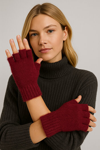 ZERAMİNE Plush Cut Finger Gloves