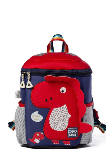 POLORULO Teddy Bear Patterned Children's School Bag – Multi-Compartment, Plush Detail