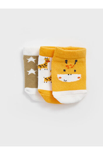 LC Waikiki Lcw Babysari Printed Baby Boy Booties Socks 3-Pack