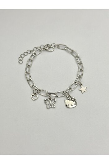 sleyshop Coquette Butterfly Heart Cat Star Bracelet with Thick Chain