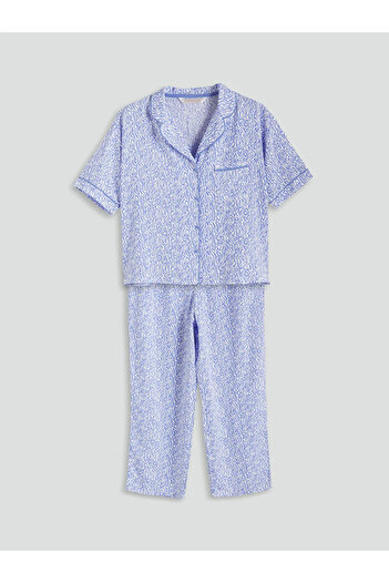 LC Waikiki Gömlek Yaka Desenli Kadın Pijama Takımı