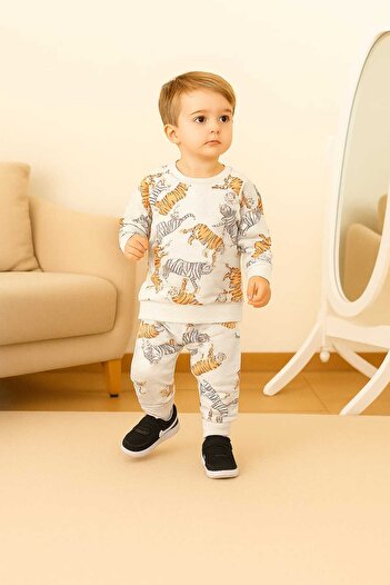 RONYPONY Children's Set Printed Patterned Tracksuit Set