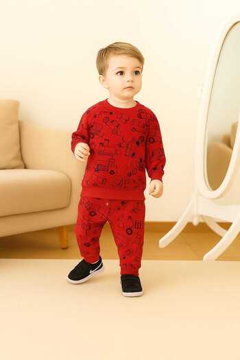 RONYPONY Children's Set Printed Patterned Tracksuit Set
