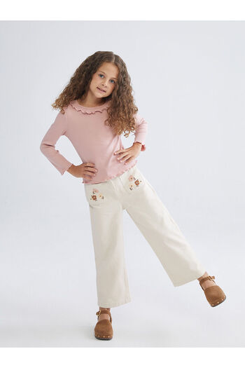 LC Waikiki Elastic Waist Floral Girls Trousers
