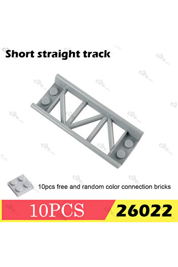 Choice1 26022 رمادي 10 قطع رمادية قضبان مسار أفعوانية صغيرة أجزاء تقنية MOC Building Block Co