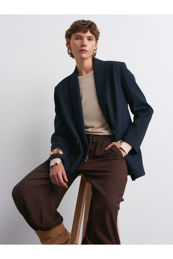 Dilvin 60767 Blazer Jacket-Navy Blue