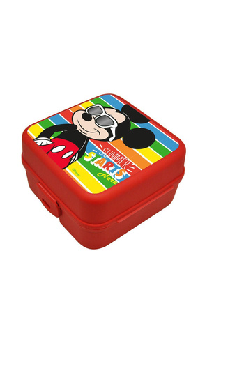 Mickey Mouse Cutie sandwich, multicompartimente, 14x14x8 cm, Rosu, Mickey Mouse