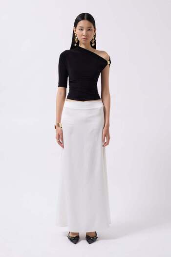 Maxi modena Accessory Detail Cutout Black Blouse - S