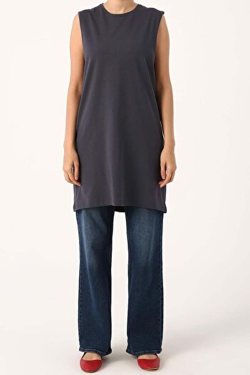 ALLDAY Smoked Collar Sleeveless Lycra T-Shirt
