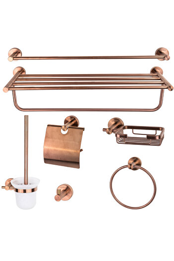 Trendy's Seven-piece bathroom accessory set, TRENDY'S, rose