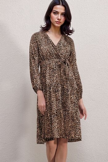 Hiccup Bdart Cat Patterned Midi Dress and Belt