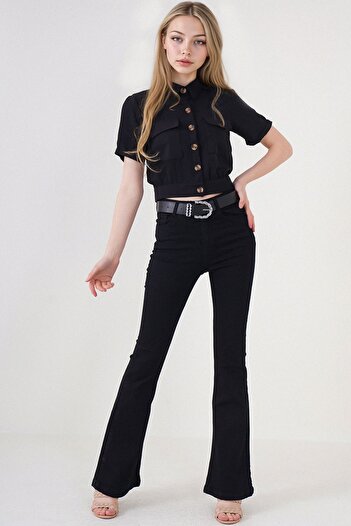 Hiccup Bdart Buttoned, Striped, Short Coat, Shirt Collar