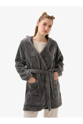 Blackspade Women's Fleece Dressing Gown 51933 - Anthracite