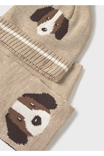 MAYORAL Boy's Dog Scarf Beanie Set 10018