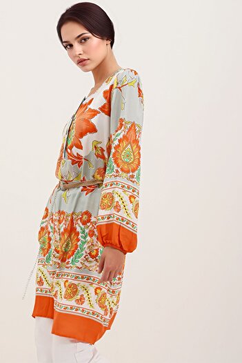Hiccup Bdart Floral Mini Dress with Belt