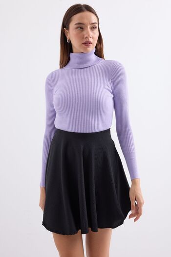 Hiccup Bdart Textured High Neck Slim Fit Knitwear