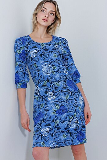 Hiccup Bdart Three Quarter Sleeve Painted Floral Midi Dress