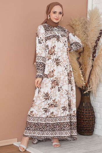 Hiccup Bdart Tie-Up Patterned Maxi Dress
