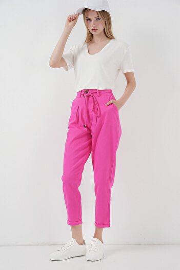 Hiccup Bdart Belted Relaxed Fit Ankle Length Pants
