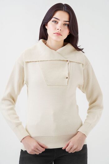 Hiccup Bdart Acrylic Knitted Shawl Collar Sweater