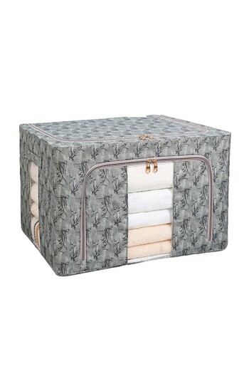 Flippy Storage Box, Flippy, 66L, Textile Material, 50 x 40 x 33 cm, for Clothes and Linens, Bamboo Model, G