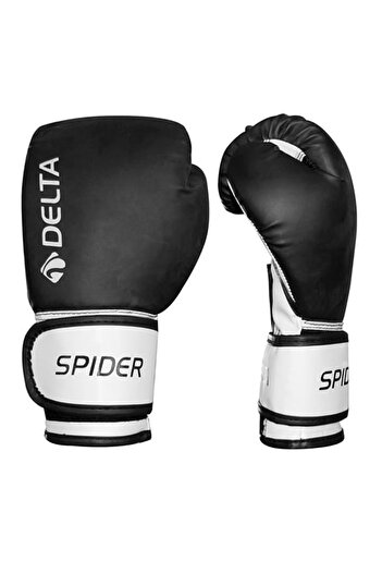 Delta Spider Black 14 oz Boxing Gloves - Kick Boxing, Muay Thai, Sparring Gloves for Adults Above 90 kg
