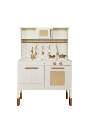 LITTLE ANGEL - Kids Beautiful Wooden Kitchen Pretend Play Interactive Set - White