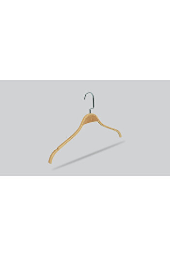 NYN Nickel Lama Hooks Natural Color Stylish Wooden Hanger 50 Pieces (for Shirt, Bluse, T-Shirt)