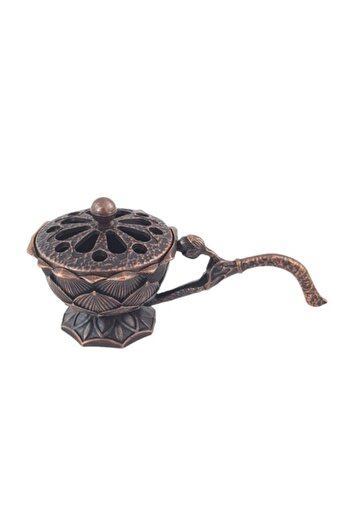 Flippy Incense Holder, Flippy, Zinc Alloy, Lotus Model, Fireproof, 9.7 x 4.8 x 4.7 cm, Copper