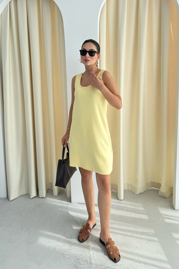 Seda Yalçın Atelier Butter Yellow Modal Short Dress