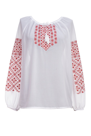 FARA Ie dama, made of white veil, with red floral pattern